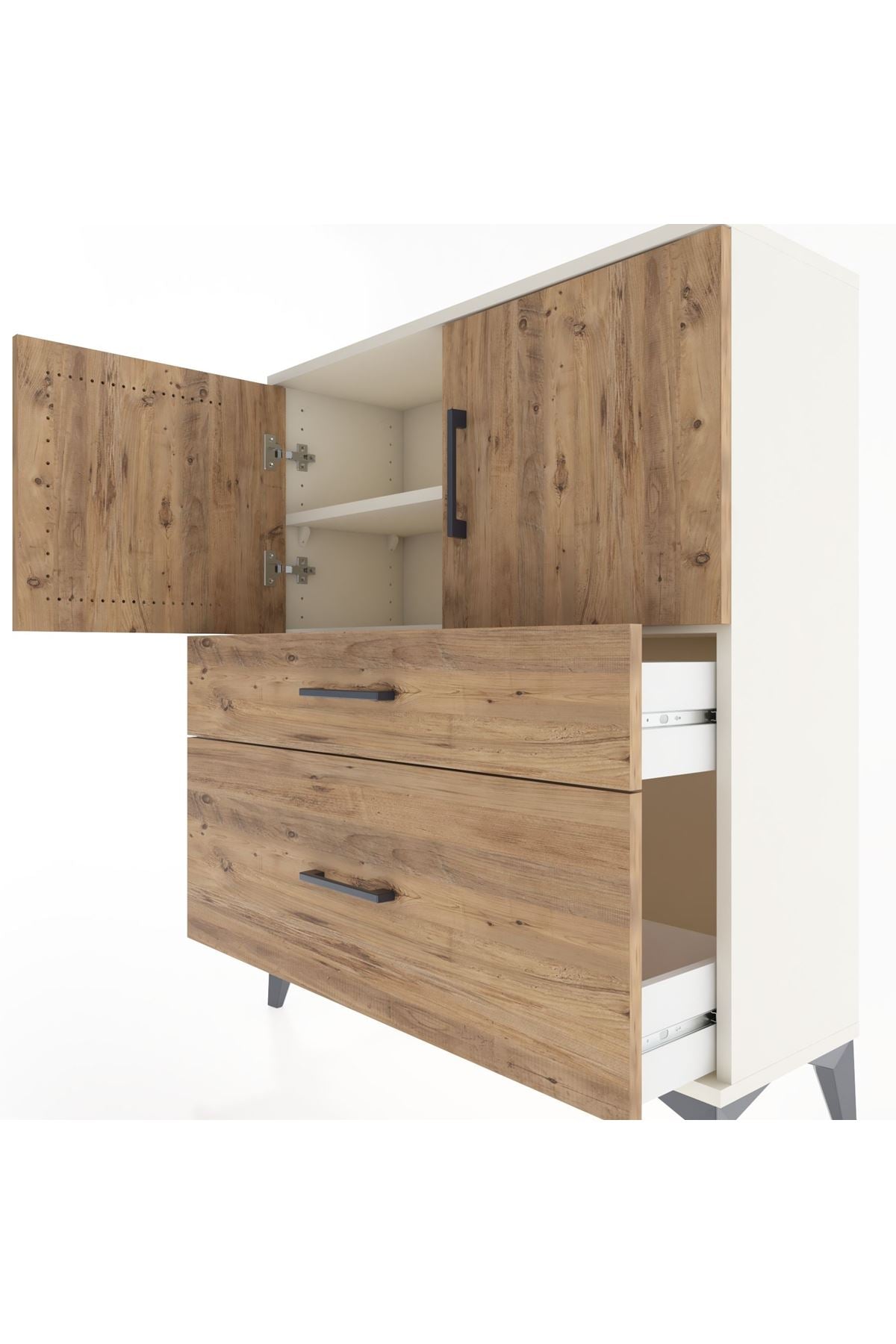 Arges Şifonyer 2 Raflı 2 Çekmeceli 2 Kapaklı 88x30x106 - S05M011V3A