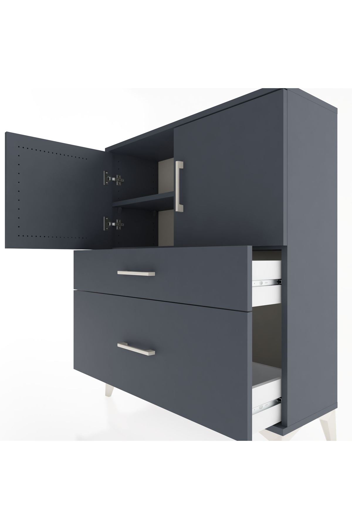 Arges Şifonyer 2 Raflı 2 Çekmeceli 2 Kapaklı 88x30x106 - S05M011V5A