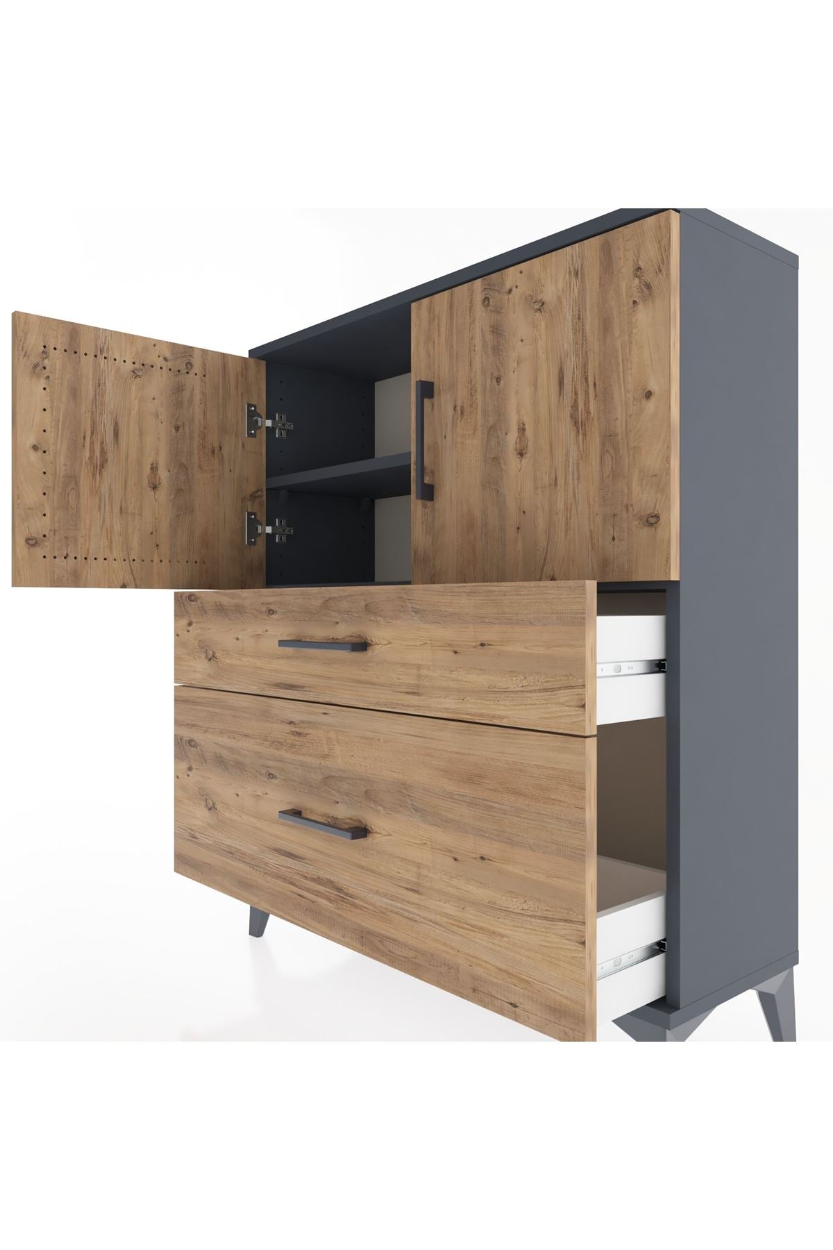 Arges Şifonyer 2 Raflı 2 Çekmeceli 2 Kapaklı 88x30x106 - S05M011V6A