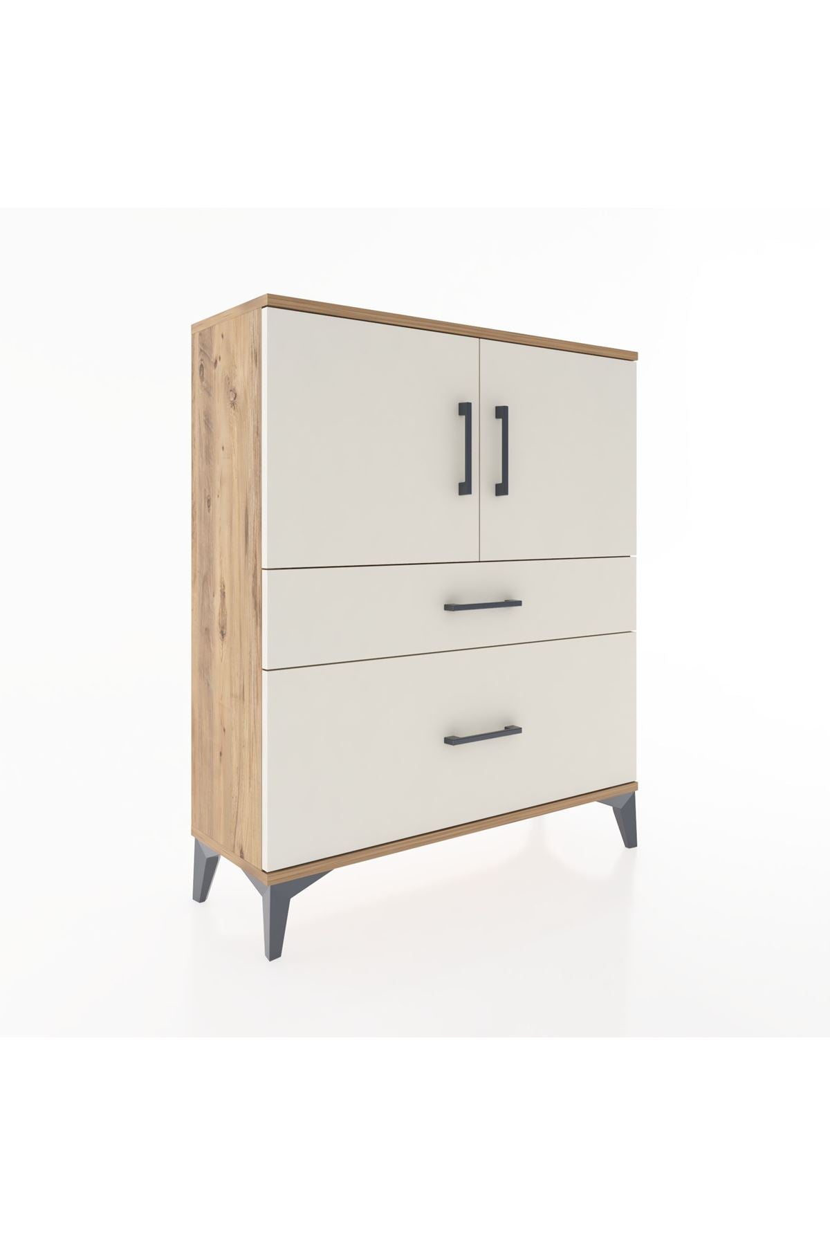 Arges Şifonyer 2 Raflı 2 Çekmeceli 2 Kapaklı 88x30x106 - S05M011V7A