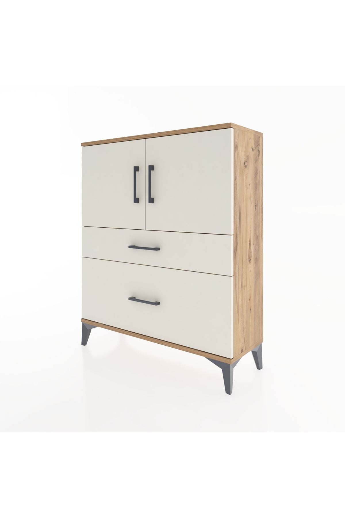 Arges Şifonyer 2 Raflı 2 Çekmeceli 2 Kapaklı 88x30x106 - S05M011V7A