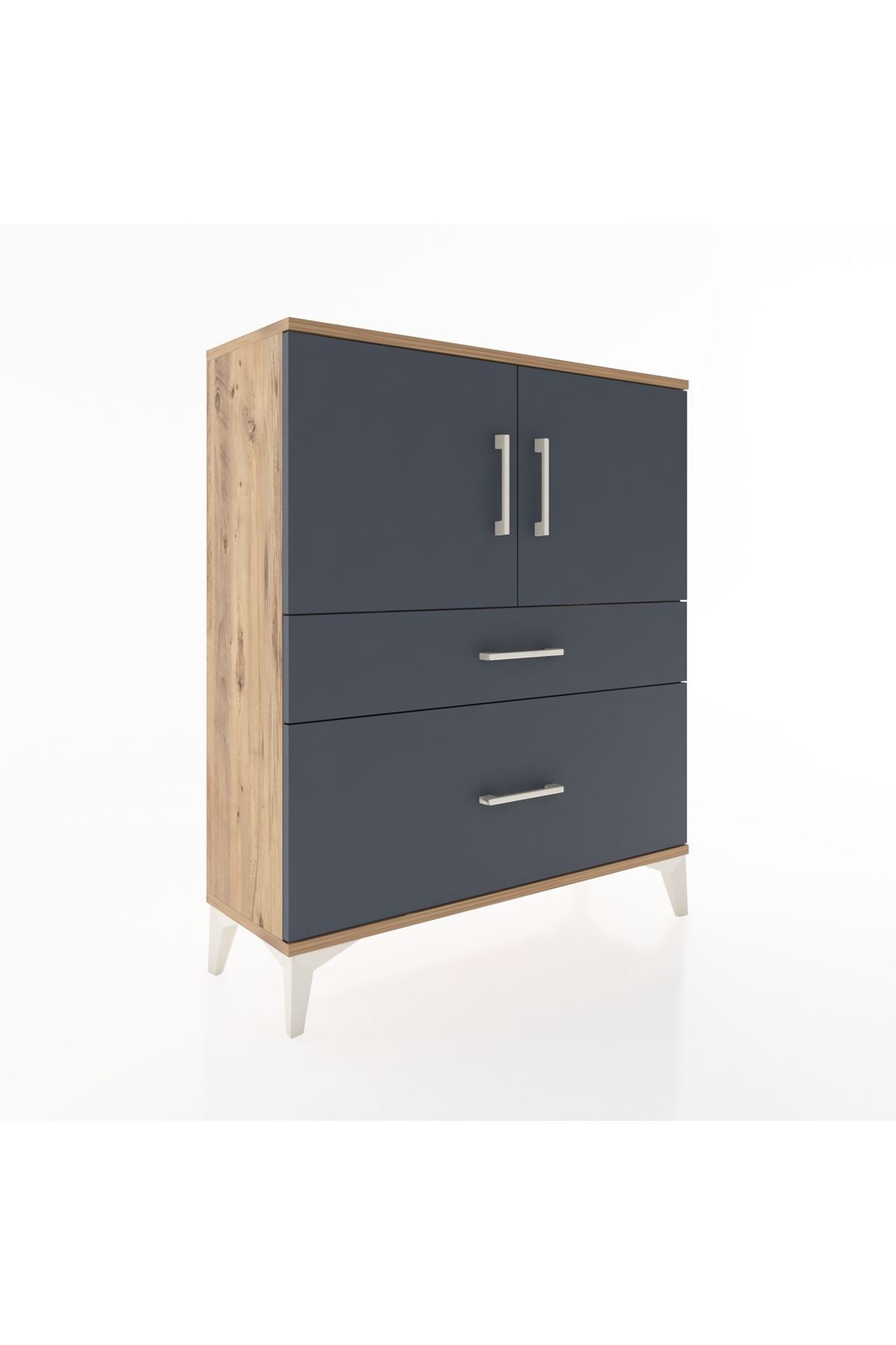 Arges Şifonyer 2 Raflı 2 Çekmeceli 2 Kapaklı 88x30x106 - S05M011V8A