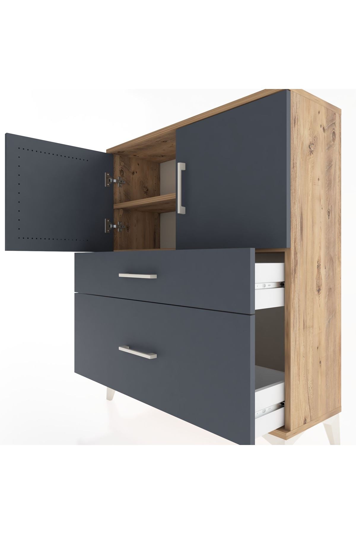 Arges Şifonyer 2 Raflı 2 Çekmeceli 2 Kapaklı 88x30x106 - S05M011V8A