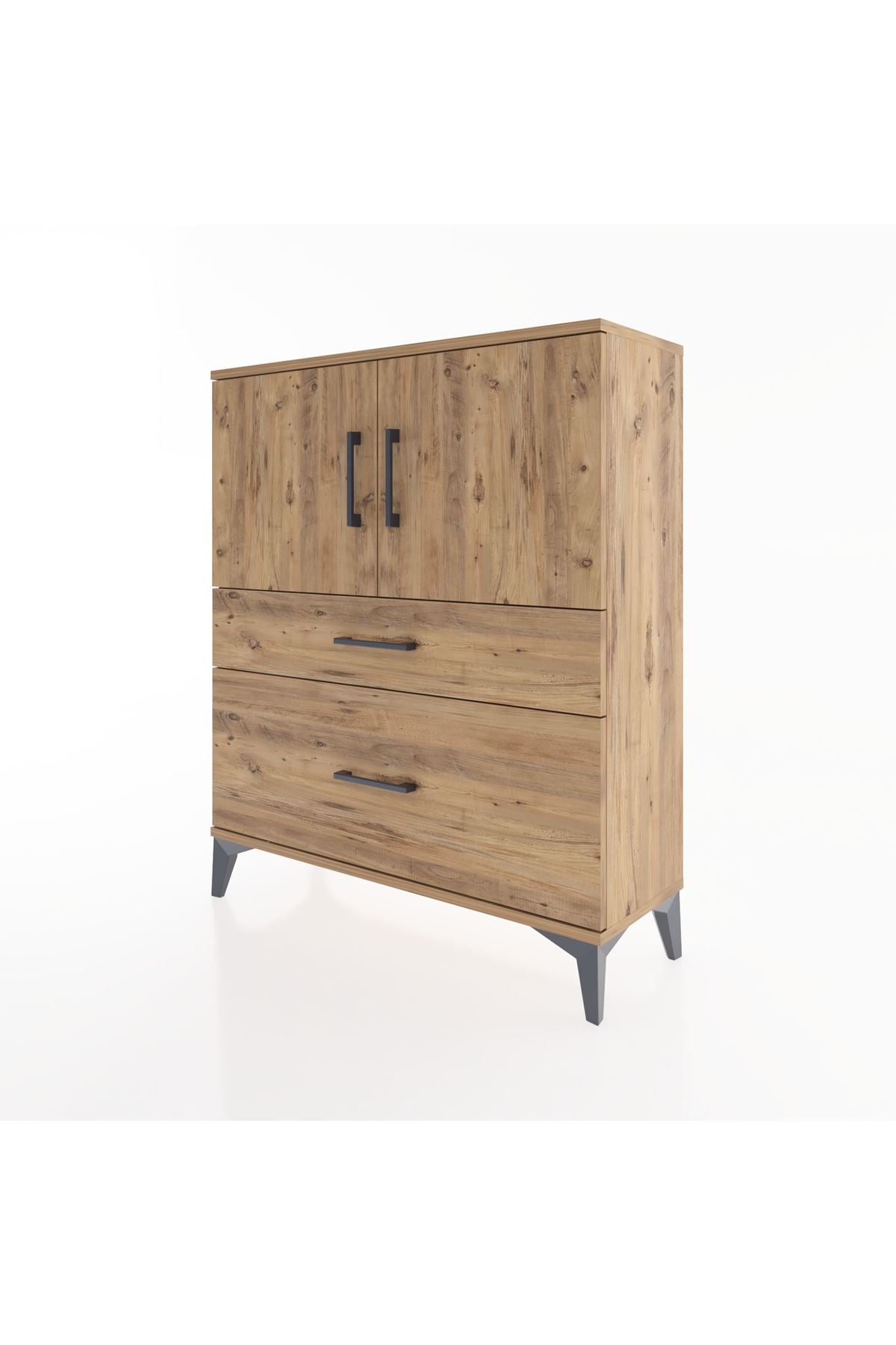 Arges Şifonyer 2 Raflı 2 Çekmeceli 2 Kapaklı 88x30x106 - S05M011V9A