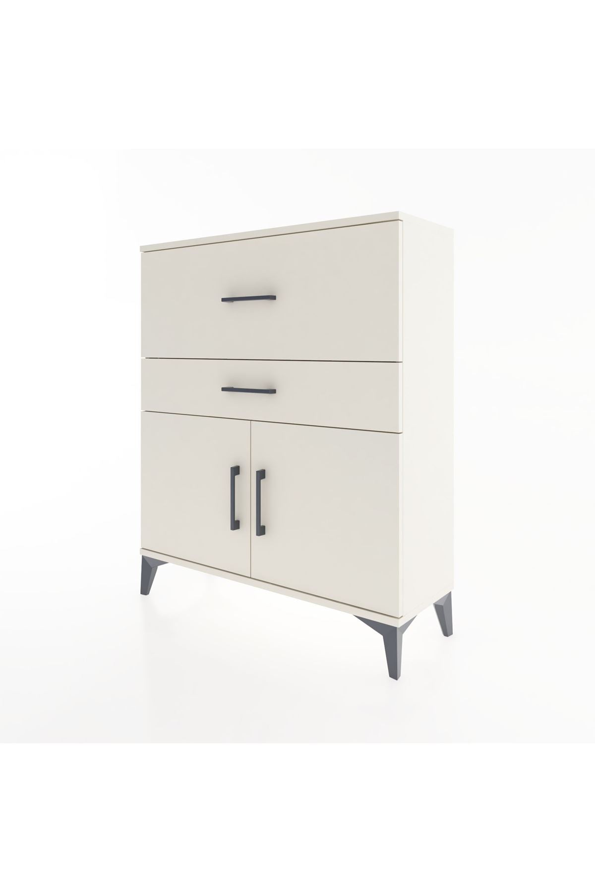Arges Şifonyer Tek Raflı 2 Çekmeceli 2 Kapaklı 88x30x106 - S05M012V1A