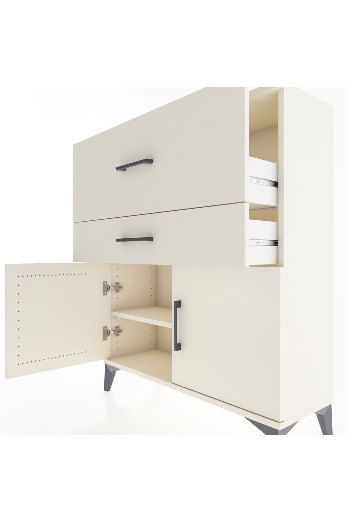 Arges Şifonyer Tek Raflı 2 Çekmeceli 2 Kapaklı 88x30x106 - S05M012V1A