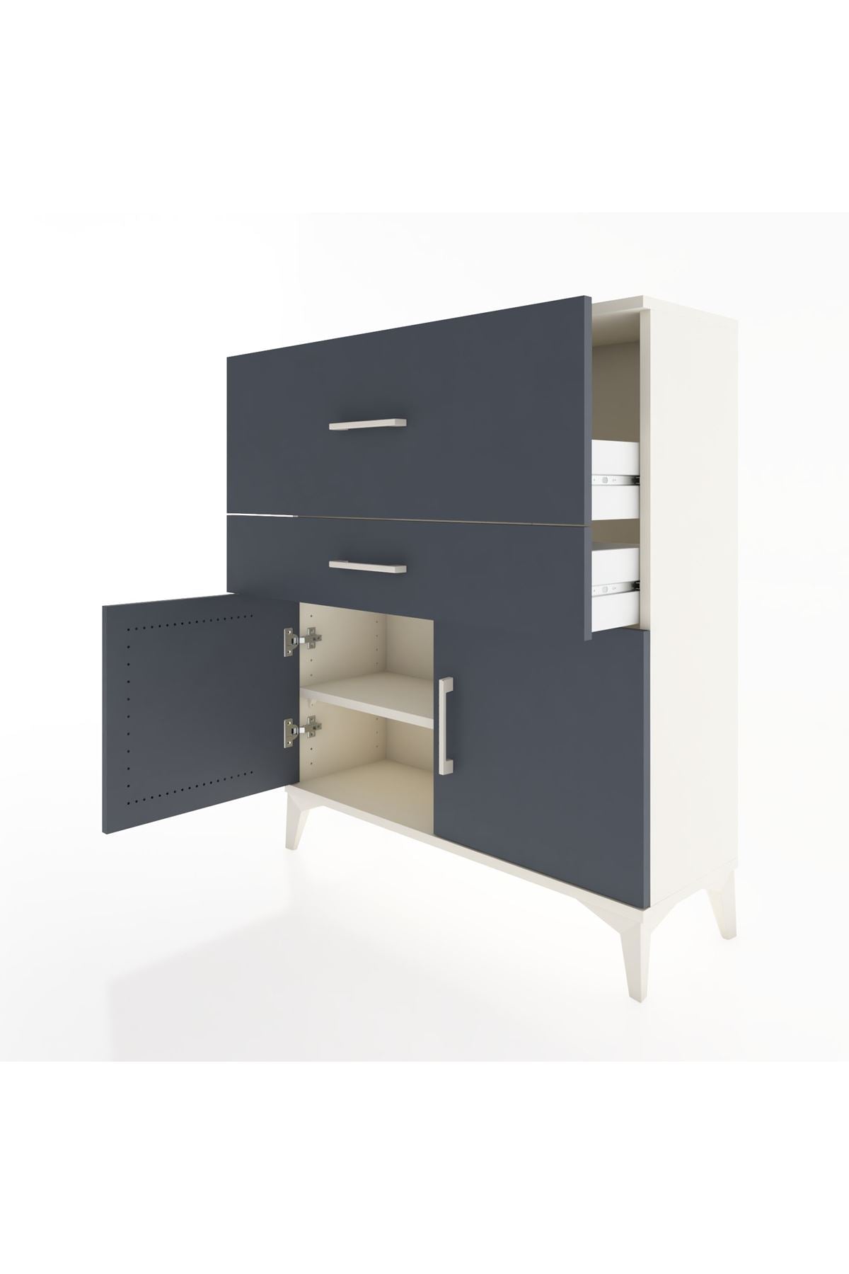 Arges Şifonyer Tek Raflı 2 Çekmeceli 2 Kapaklı 88x30x106 - S05M012V2A