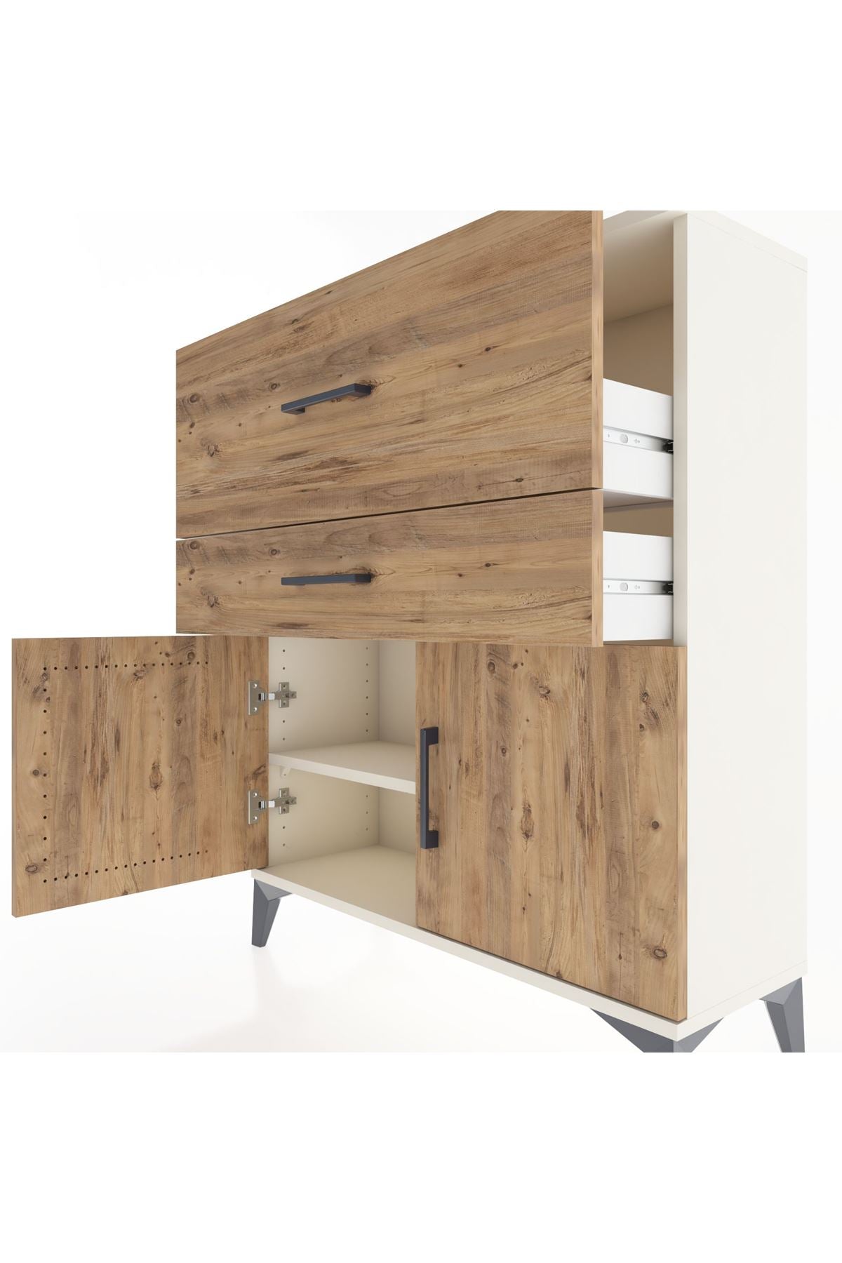 Arges Şifonyer Tek Raflı 2 Çekmeceli 2 Kapaklı 88x30x106 - S05M012V3A