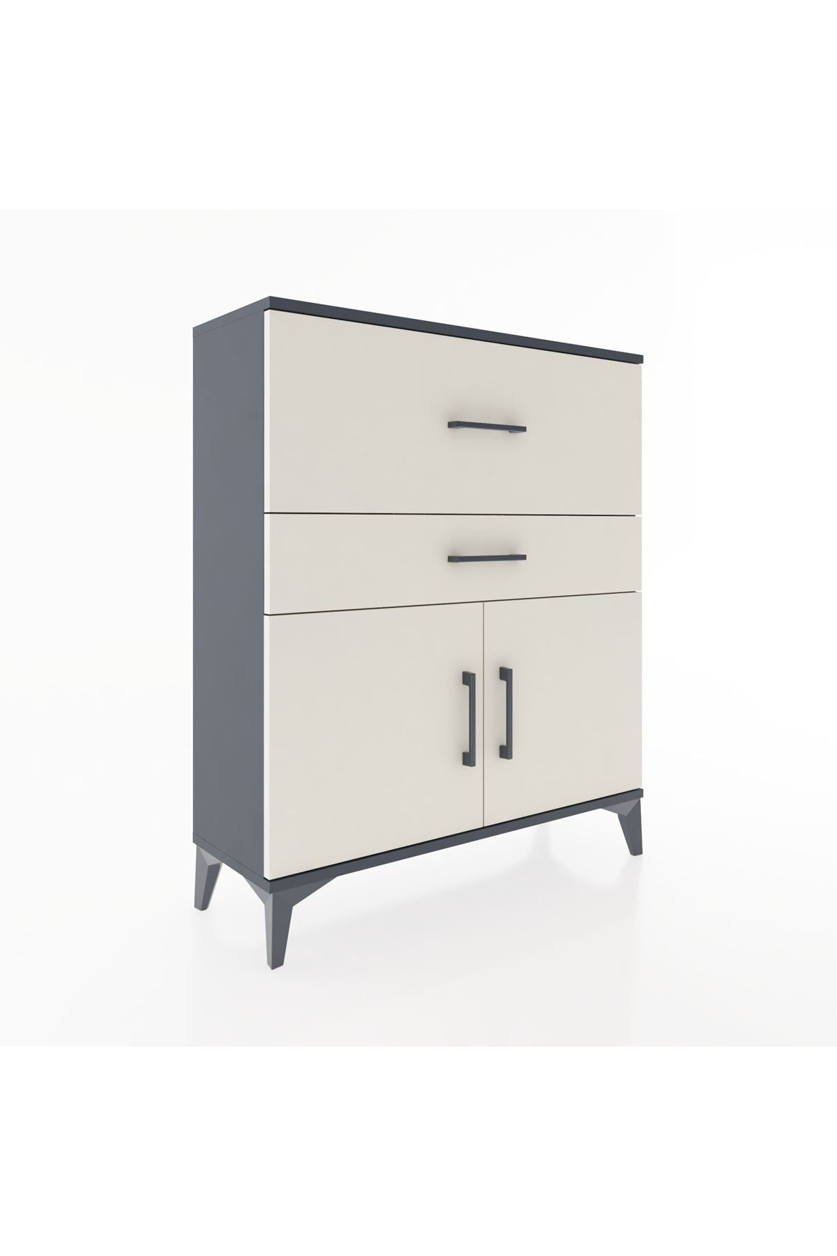 Arges Şifonyer Tek Raflı 2 Çekmeceli 2 Kapaklı 88x30x106 - S05M012V4A