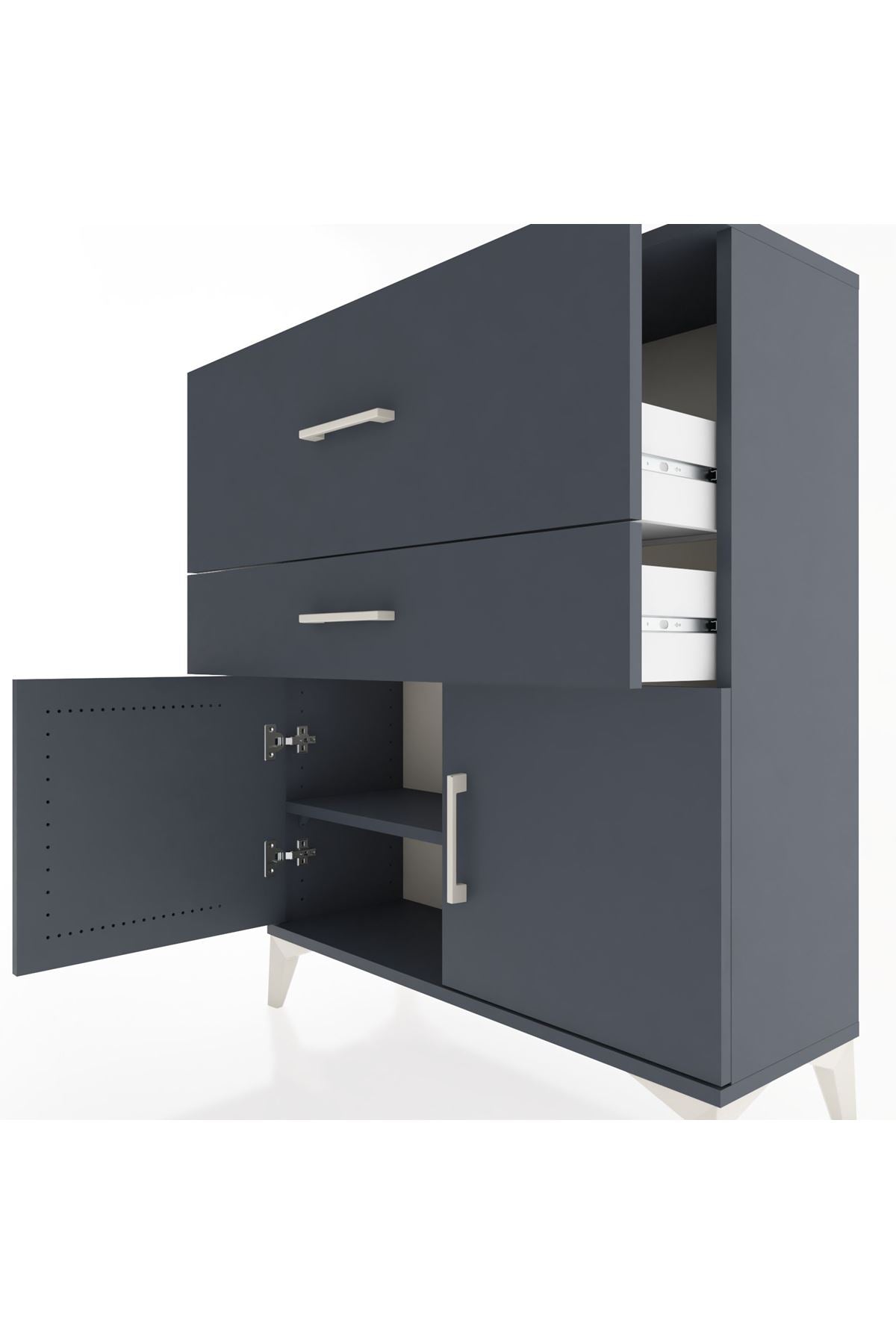 Arges Şifonyer Tek Raflı 2 Çekmeceli 2 Kapaklı 88x30x106 - S05M012V5A