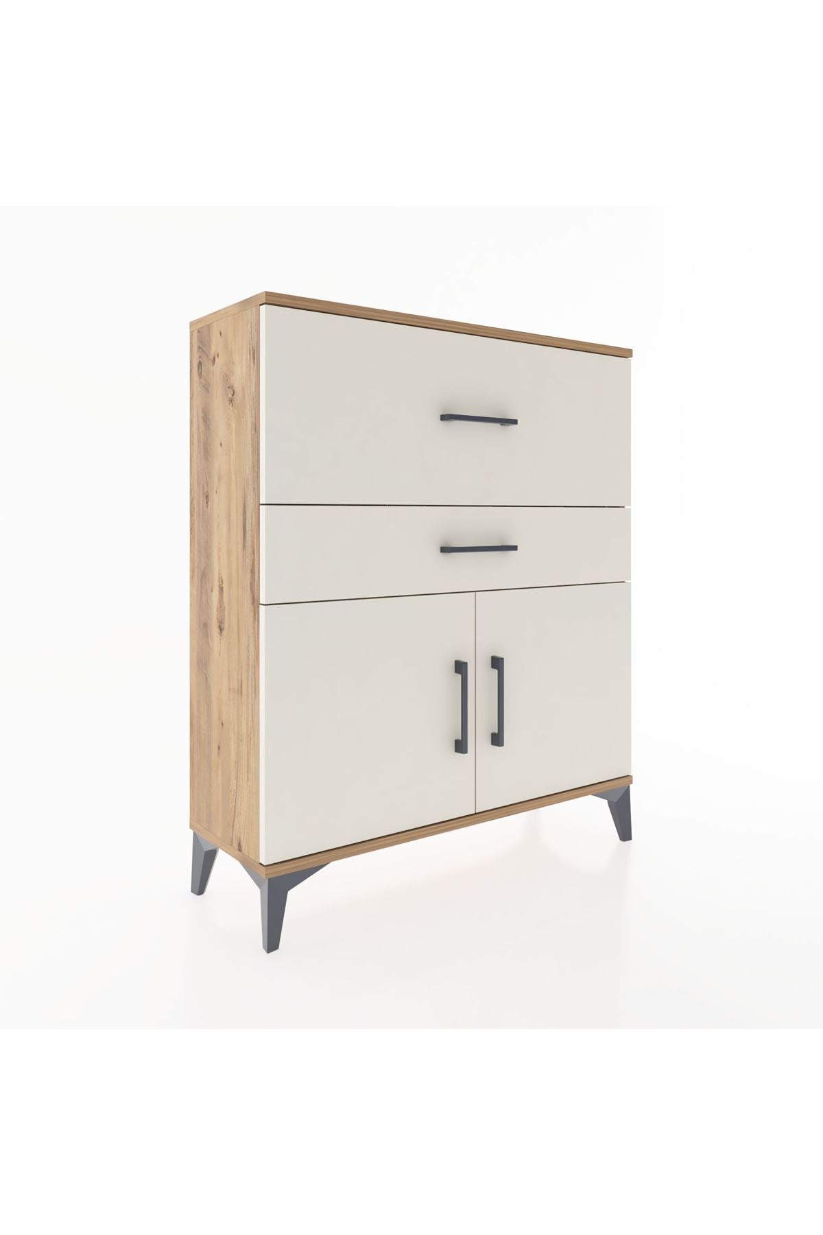 Arges Şifonyer Tek Raflı 2 Çekmeceli 2 Kapaklı 88x30x106 - S05M012V7A