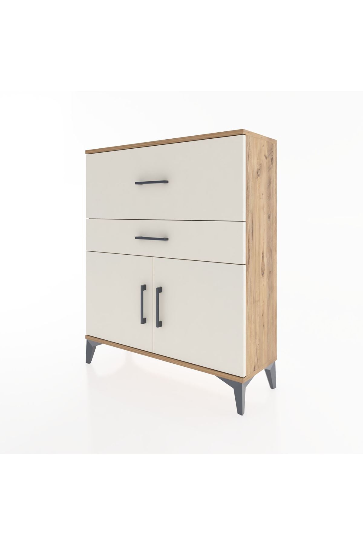 Arges Şifonyer Tek Raflı 2 Çekmeceli 2 Kapaklı 88x30x106 - S05M012V7A