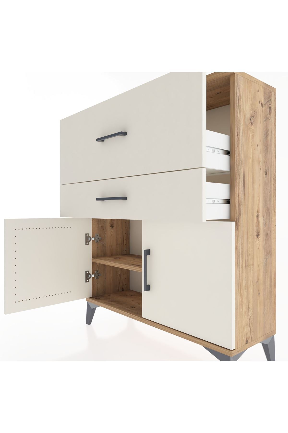 Arges Şifonyer Tek Raflı 2 Çekmeceli 2 Kapaklı 88x30x106 - S05M012V7A
