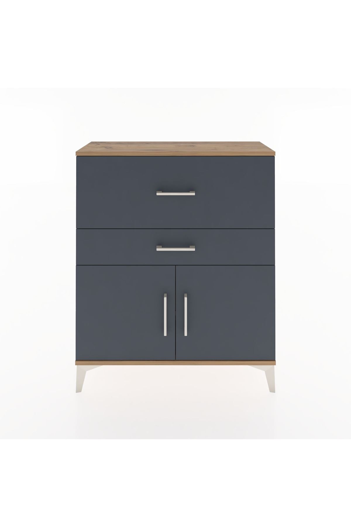 Arges Şifonyer Tek Raflı 2 Çekmeceli 2 Kapaklı 88x30x106 - S05M012V8A