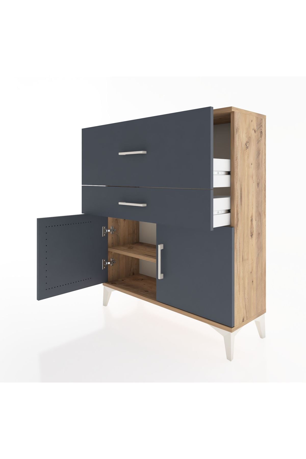 Arges Şifonyer Tek Raflı 2 Çekmeceli 2 Kapaklı 88x30x106 - S05M012V8A