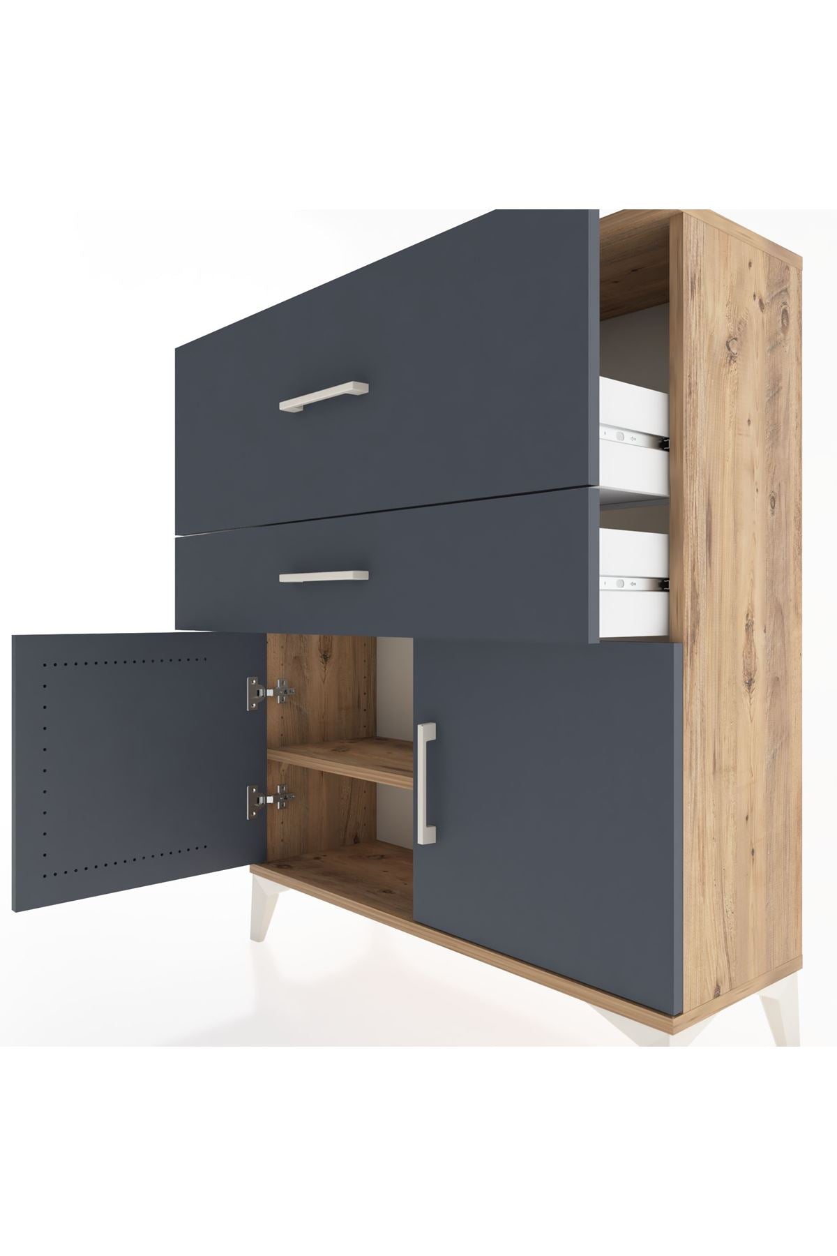 Arges Şifonyer Tek Raflı 2 Çekmeceli 2 Kapaklı 88x30x106 - S05M012V8A