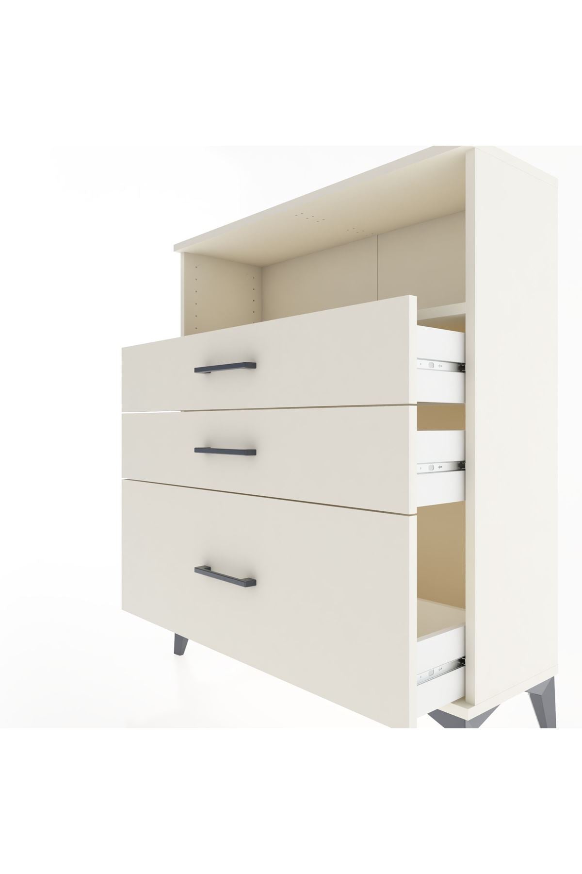 Arges Şifonyer Tek Raflı 3 Çekmeceli 88x30x106 - S05M013V1A