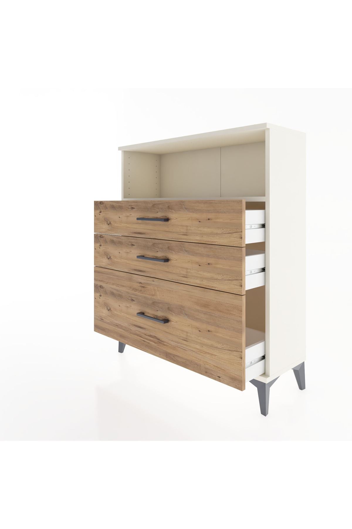 Arges Şifonyer Tek Raflı 3 Çekmeceli 88x30x106 - S05M013V3A