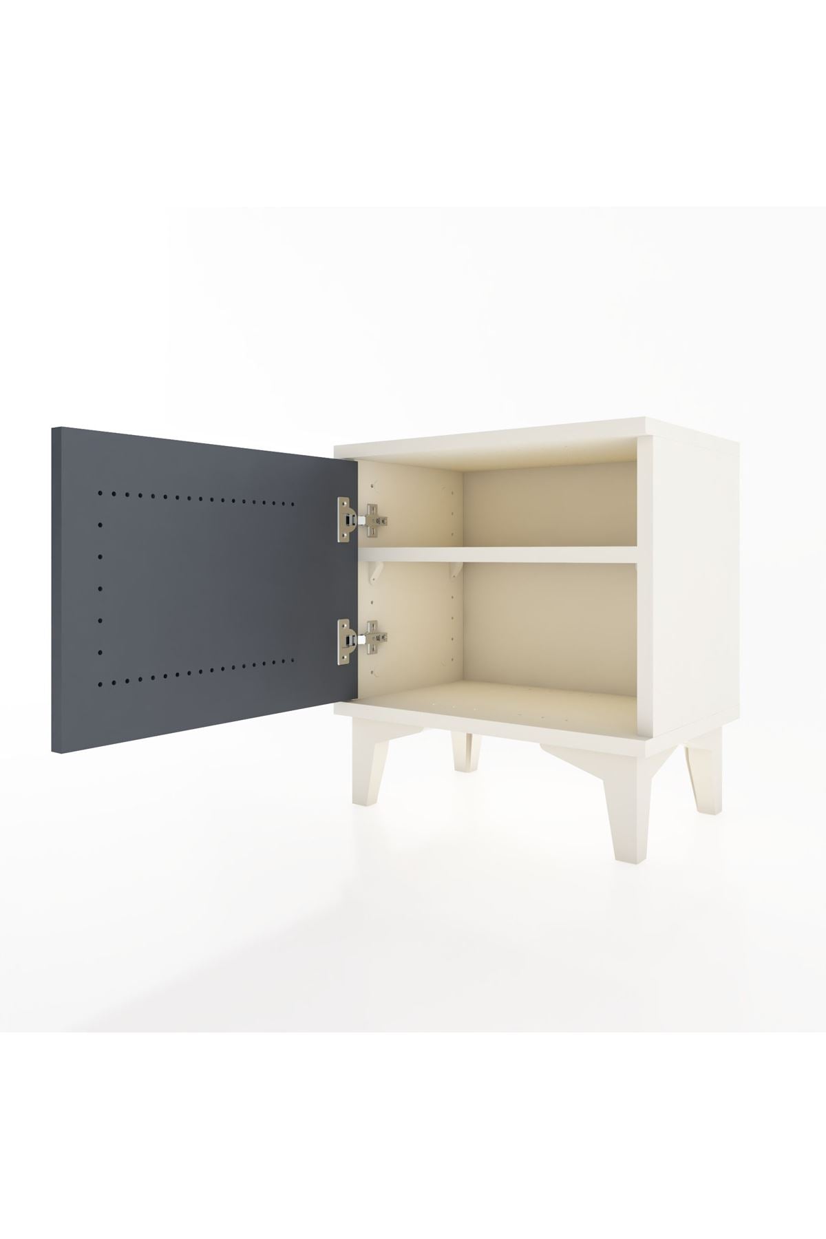 Arges Komodin Tek Raflı Tek Kapaklı 44x30x48 - S06M006V2A