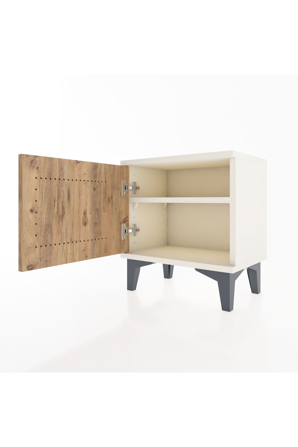 Arges Komodin Tek Raflı Tek Kapaklı 44x30x48 - S06M006V3A