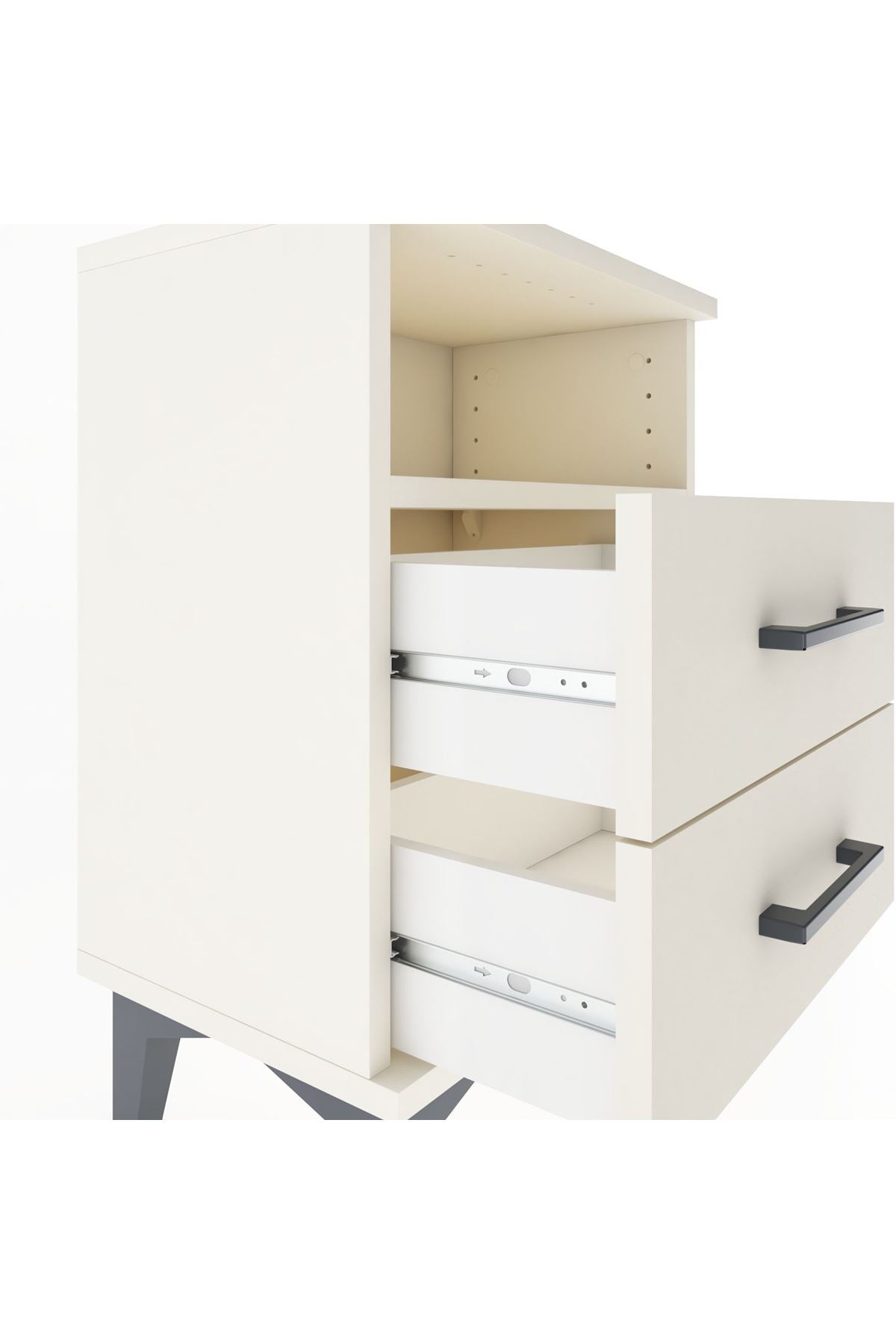 Arges Komodin Tek Raflı 2 Çekmeceli 44x30x64 - S07M005V1A