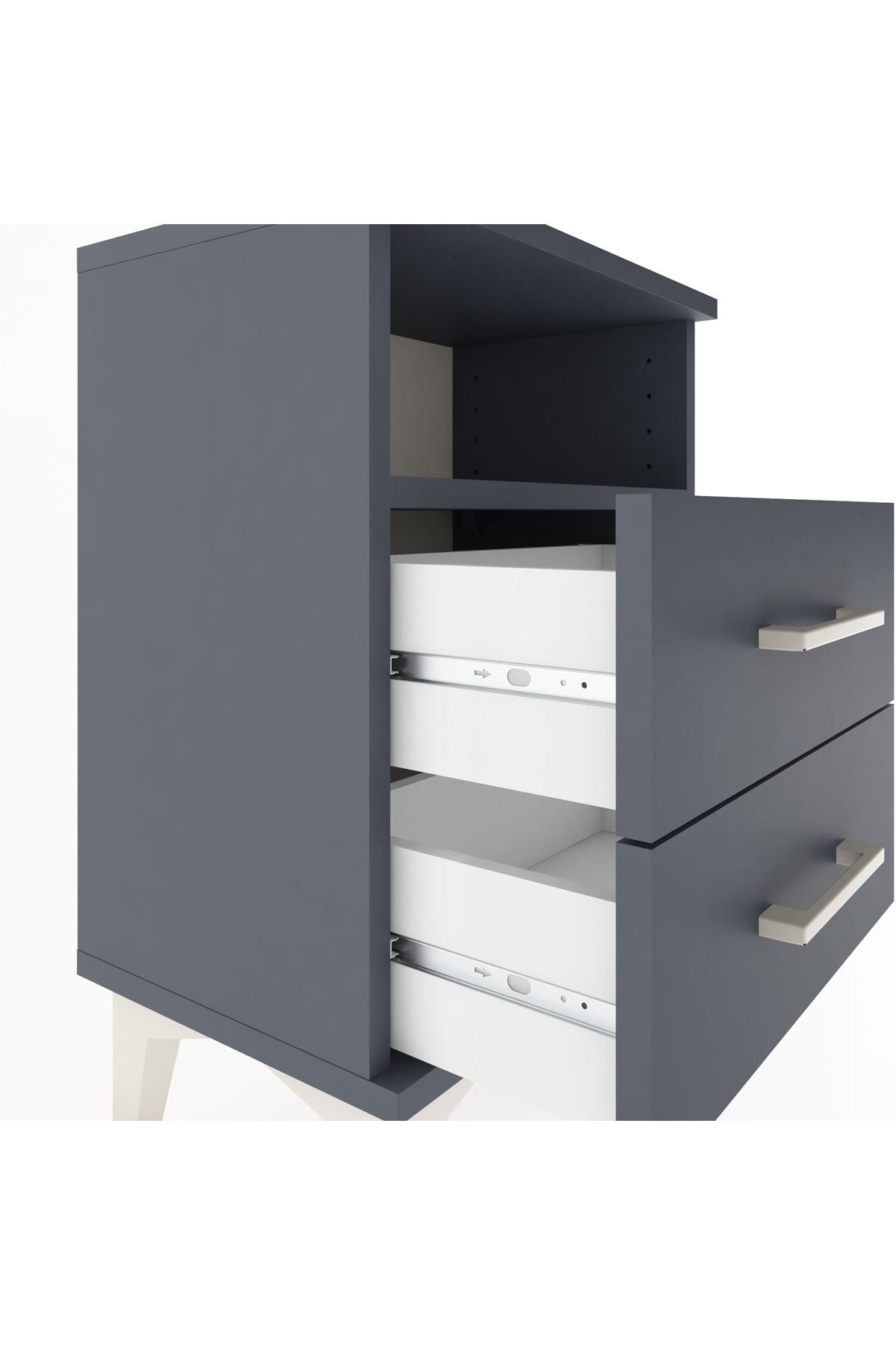 Arges Komodin Tek Raflı 2 Çekmeceli 44x30x64 - S07M005V5A
