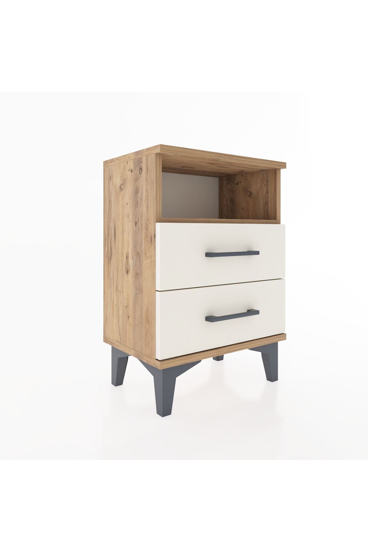 Arges Komodin Tek Raflı 2 Çekmeceli 44x30x64 - S07M005V7A