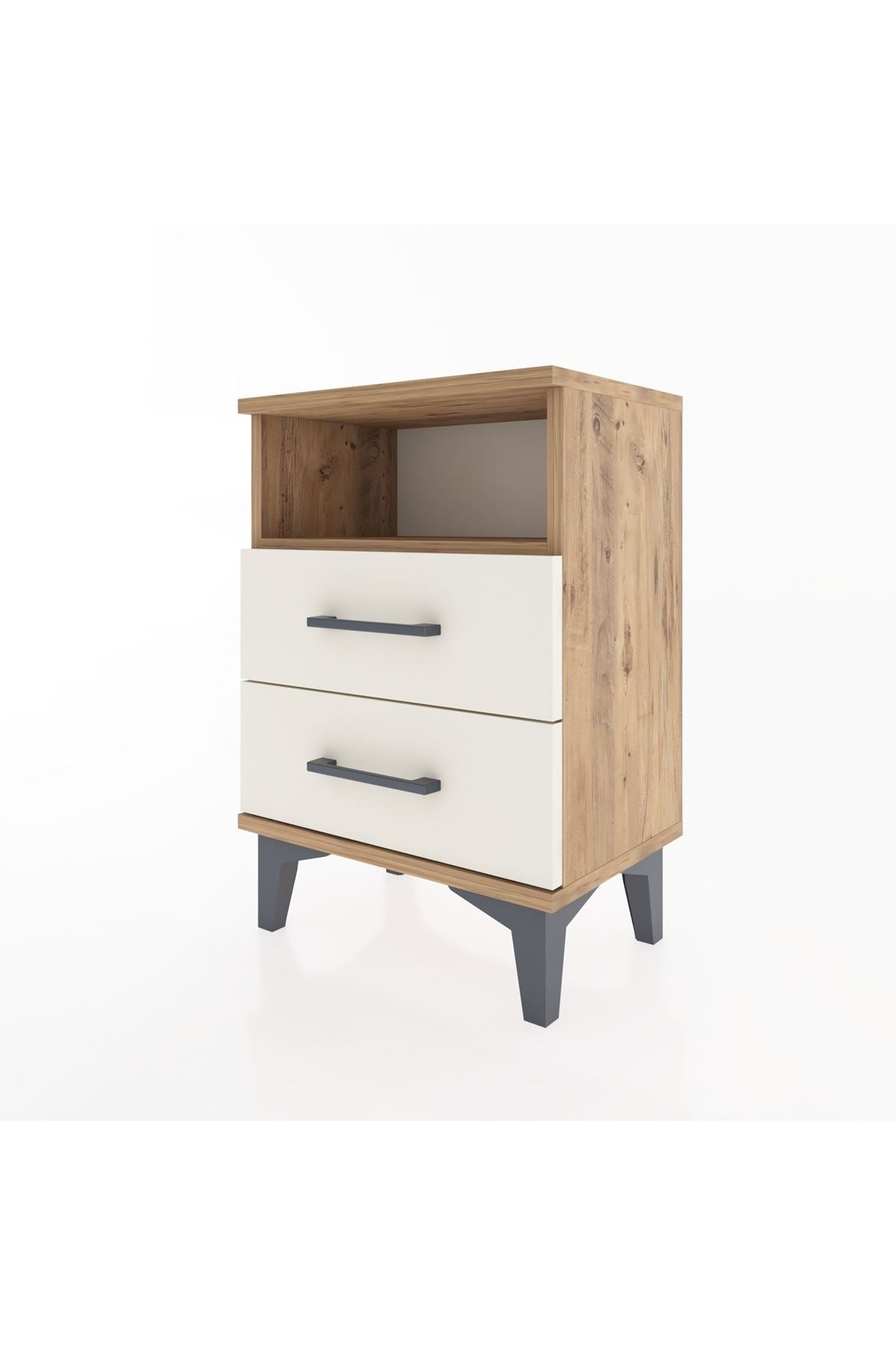 Arges Komodin Tek Raflı 2 Çekmeceli 44x30x64 - S07M005V7A