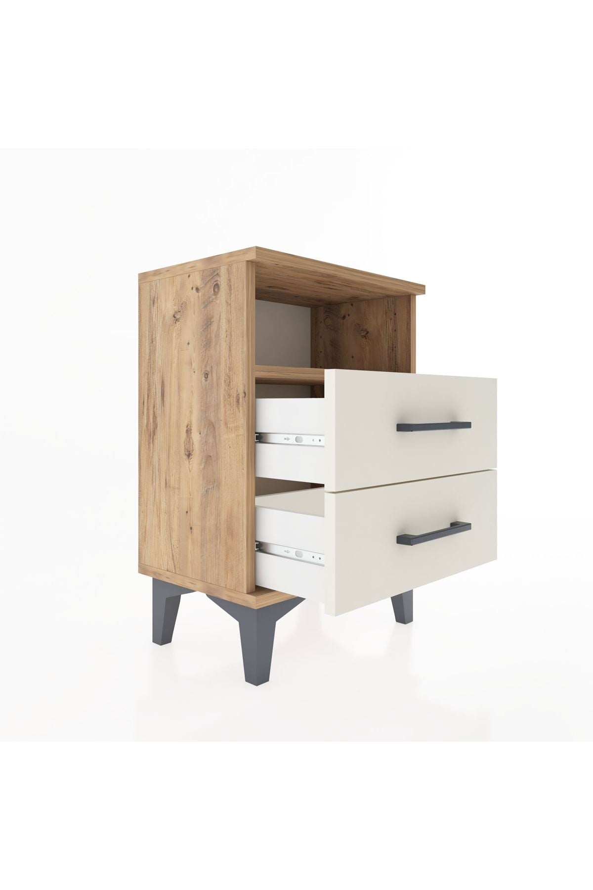 Arges Komodin Tek Raflı 2 Çekmeceli 44x30x64 - S07M005V7A