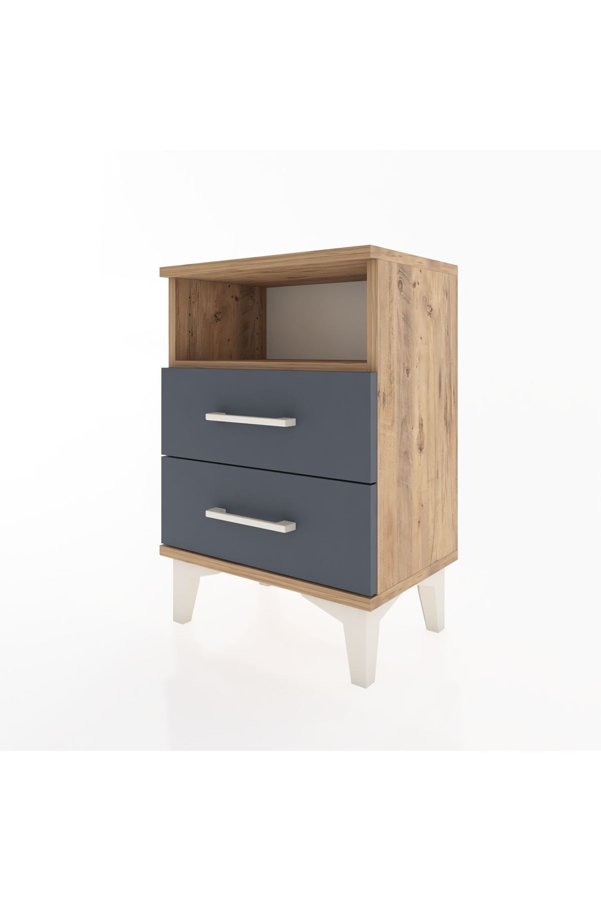 Arges Komodin Tek Raflı 2 Çekmeceli 44x30x64 - S07M005V8A