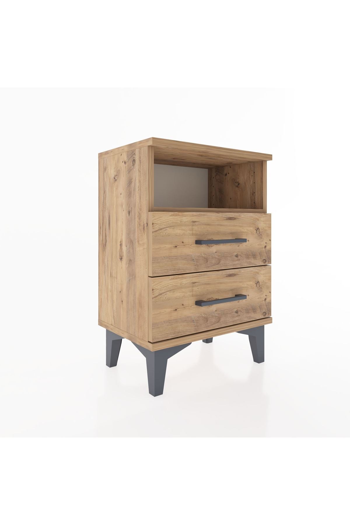 Arges Komodin Tek Raflı 2 Çekmeceli 44x30x64 - S07M005V9A