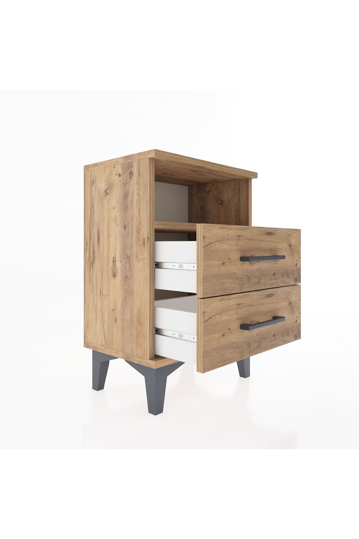 Arges Komodin Tek Raflı 2 Çekmeceli 44x30x64 - S07M005V9A