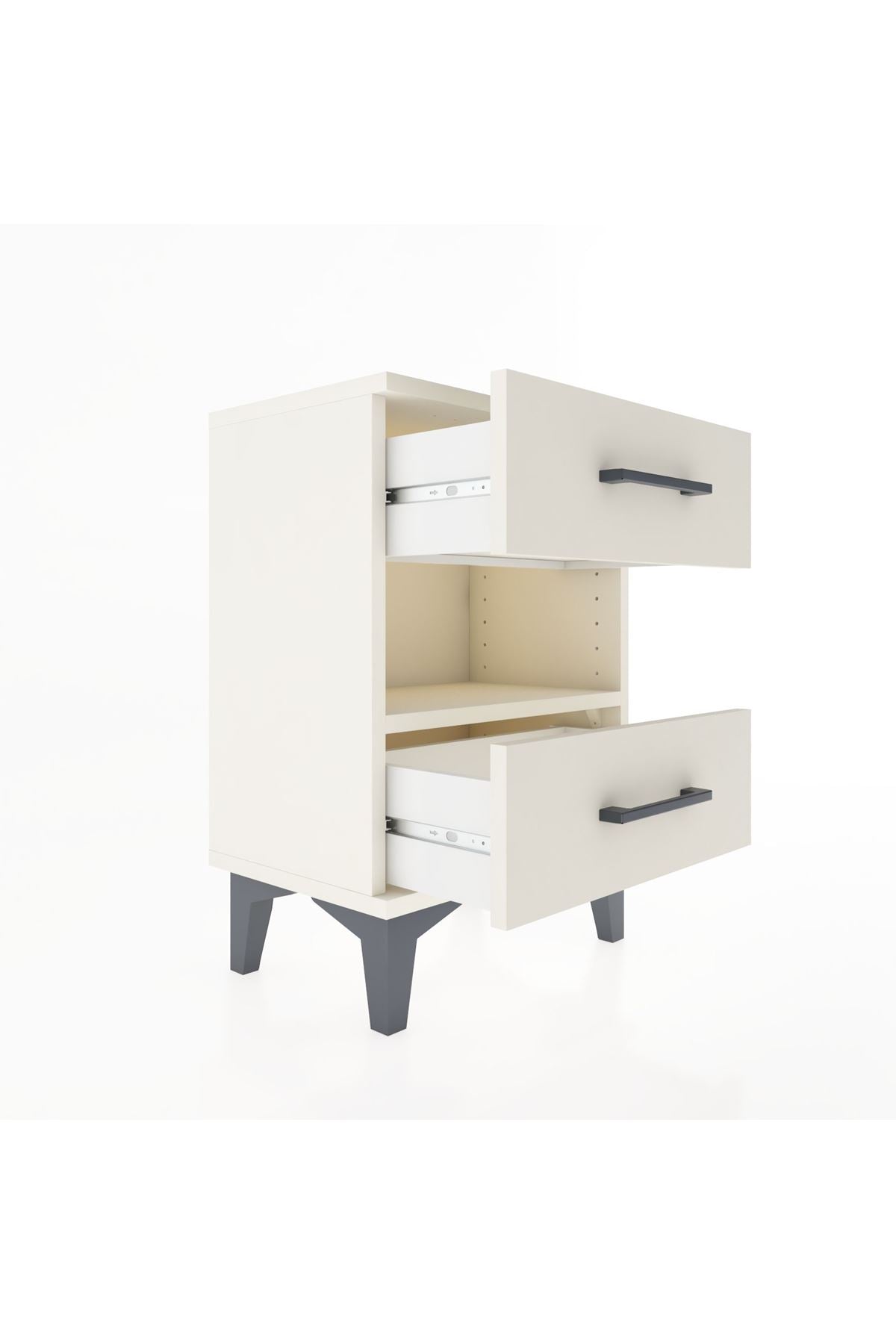 Arges Komodin Tek Raflı 2 Çekmeceli 44x30x64 - S07M006V1A