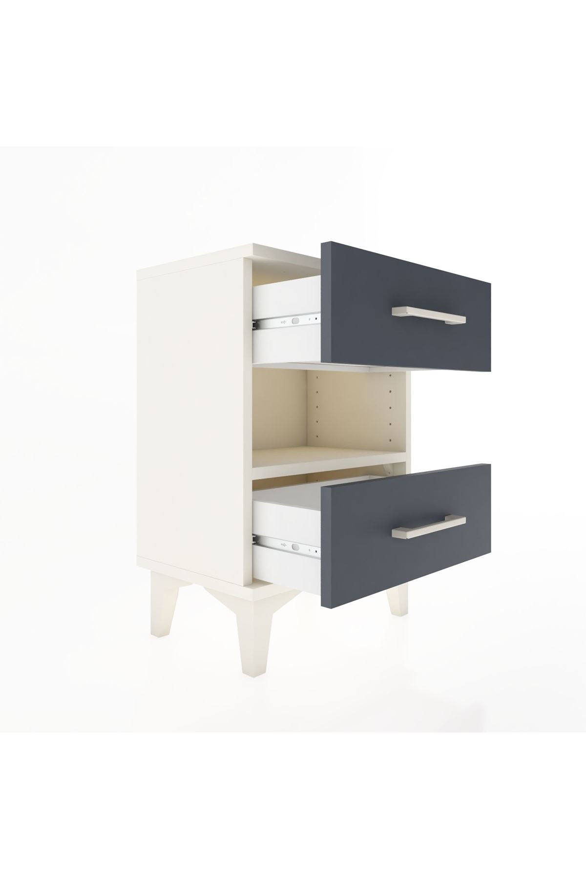 Arges Komodin Tek Raflı 2 Çekmeceli 44x30x64 - S07M006V2A