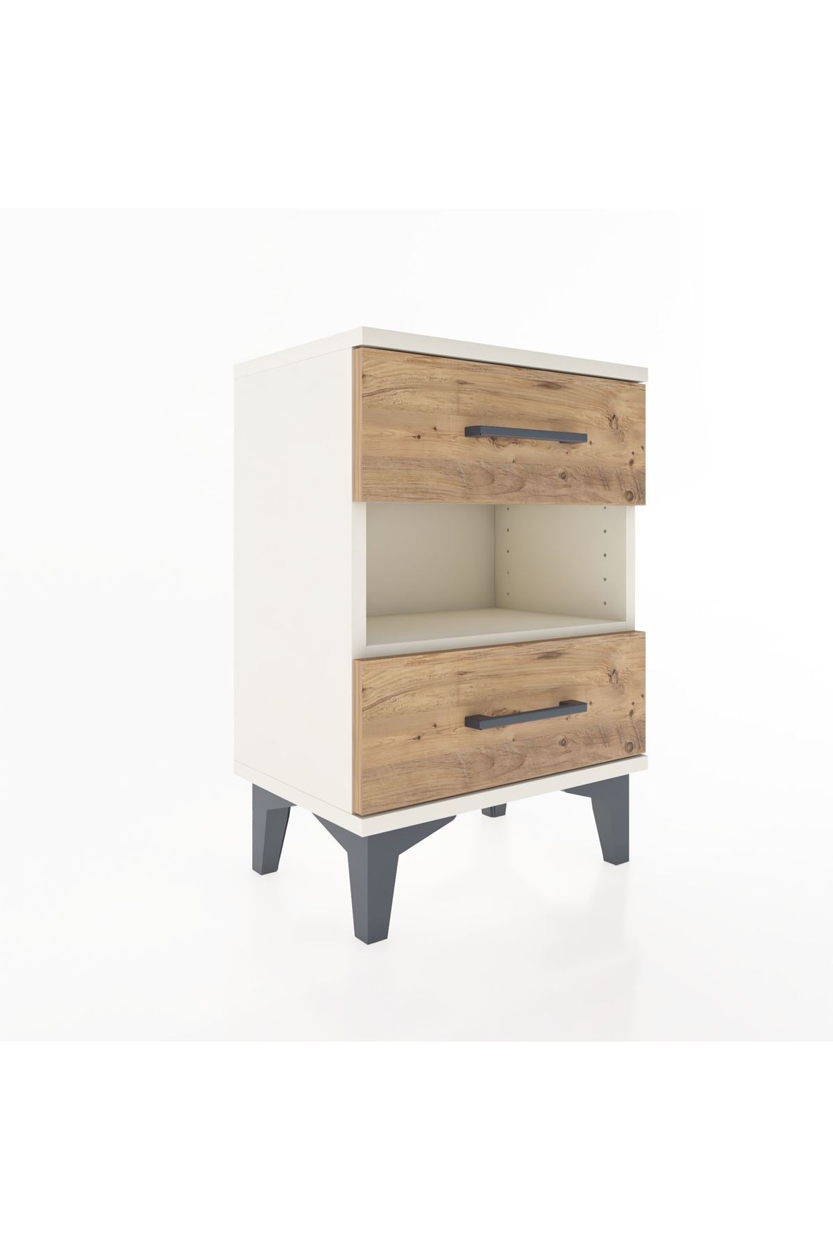 Arges Komodin Tek Raflı 2 Çekmeceli 44x30x64 - S07M006V3A