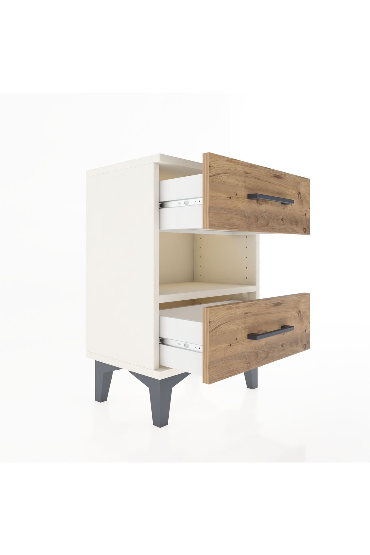 Arges Komodin Tek Raflı 2 Çekmeceli 44x30x64 - S07M006V3A