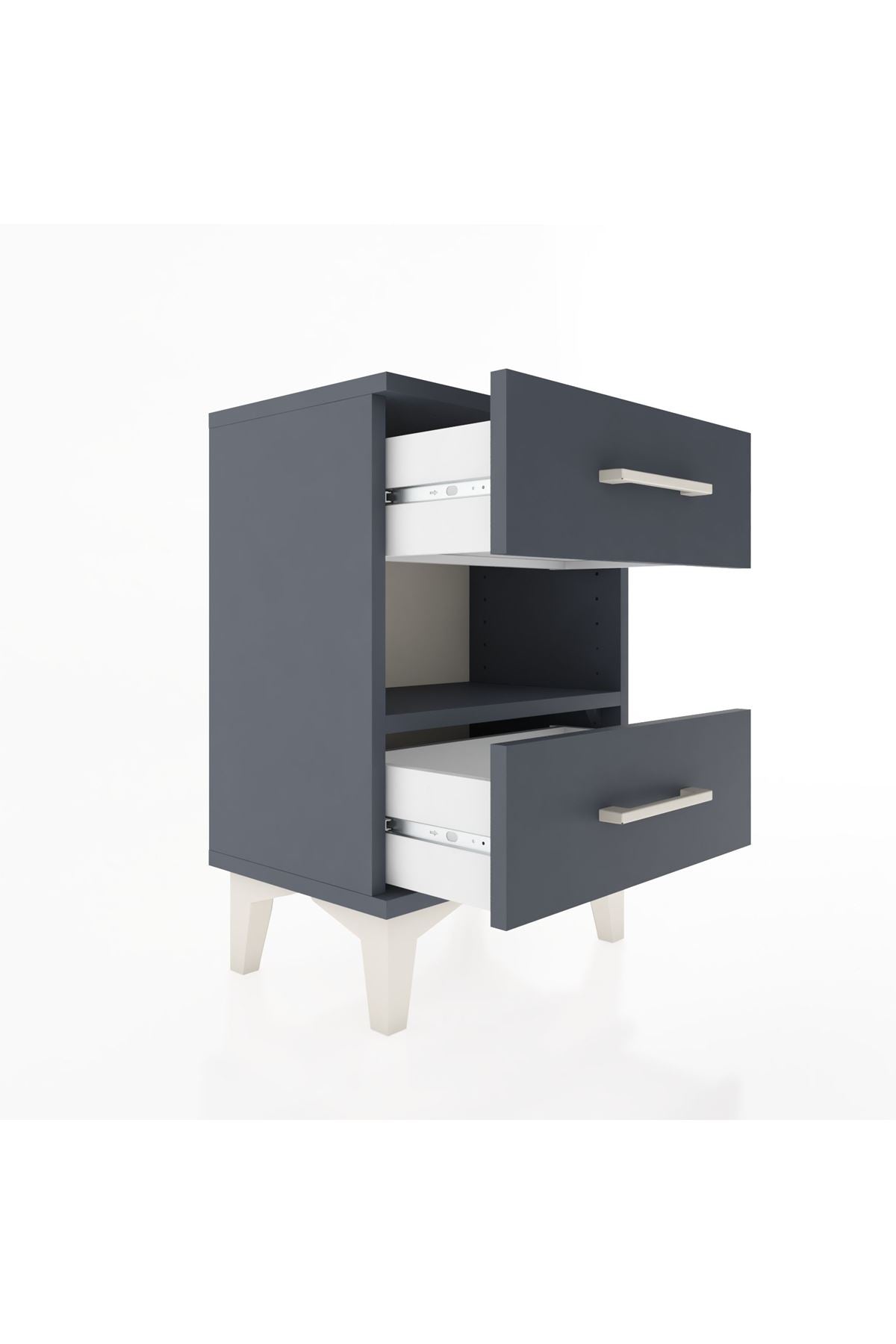 Arges Komodin Tek Raflı 2 Çekmeceli 44x30x64 - S07M006V5A