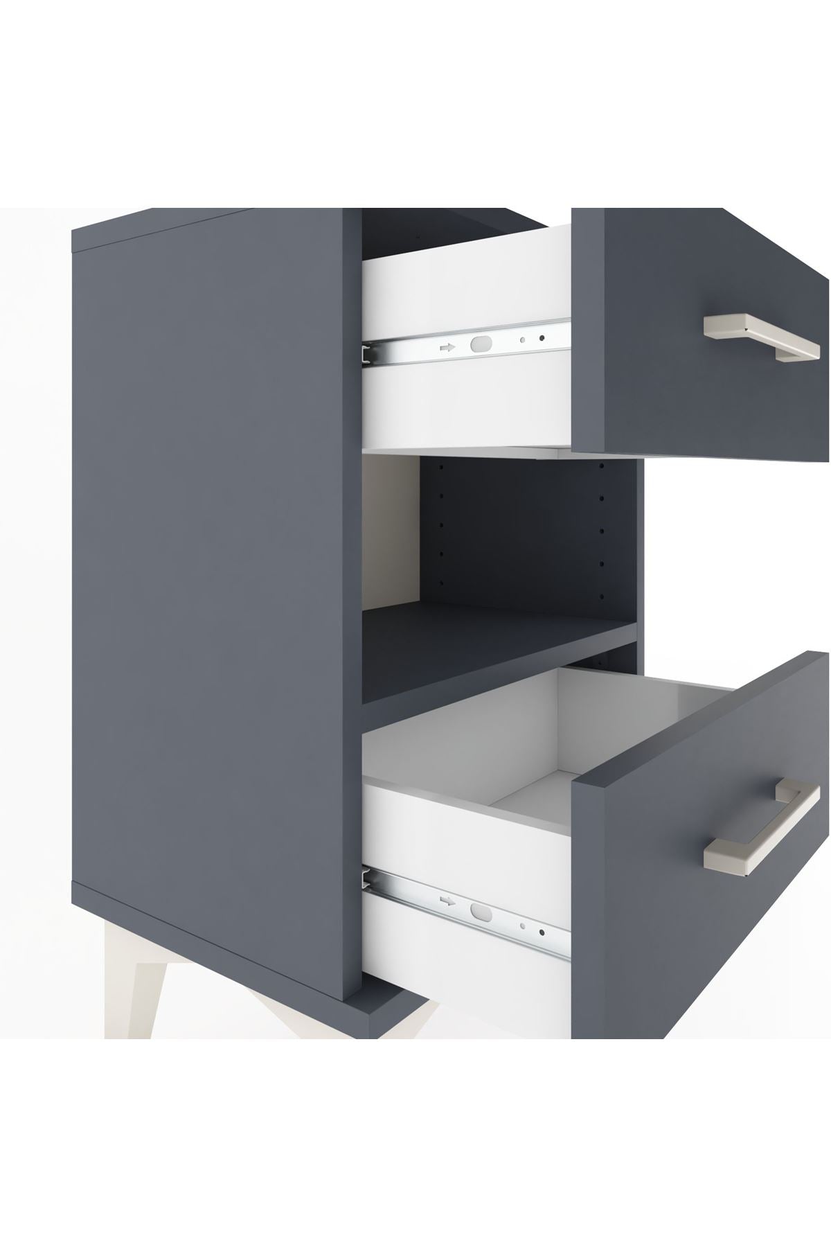 Arges Komodin Tek Raflı 2 Çekmeceli 44x30x64 - S07M006V5A