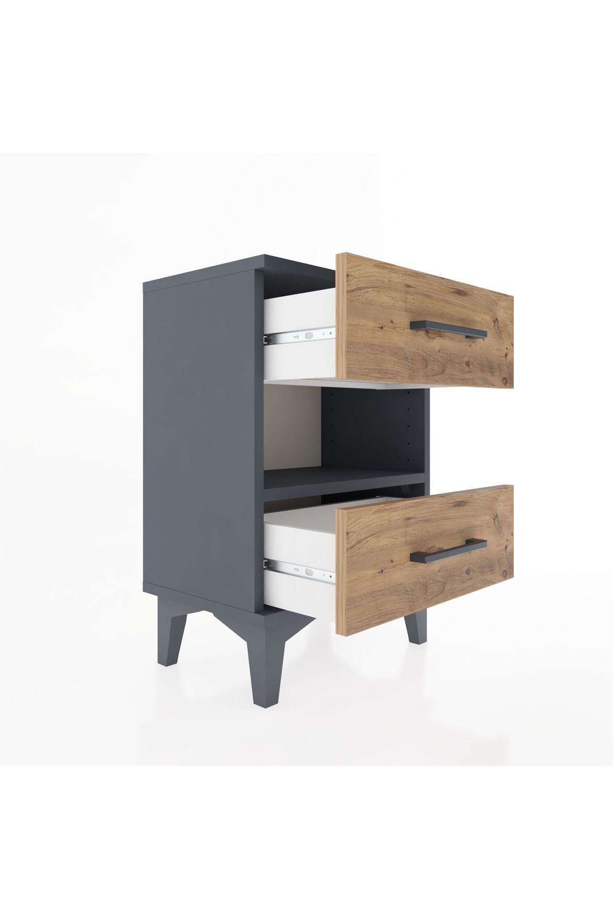 Arges Komodin Tek Raflı 2 Çekmeceli 44x30x64 - S07M006V6A