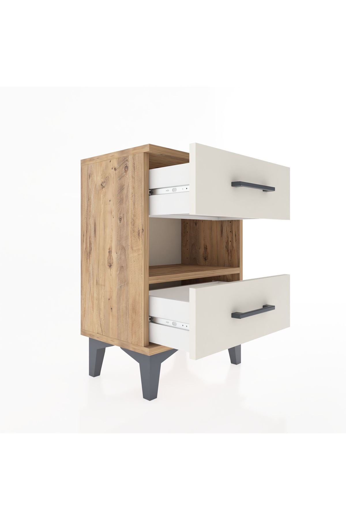 Arges Komodin Tek Raflı 2 Çekmeceli 44x30x64 - S07M006V7A