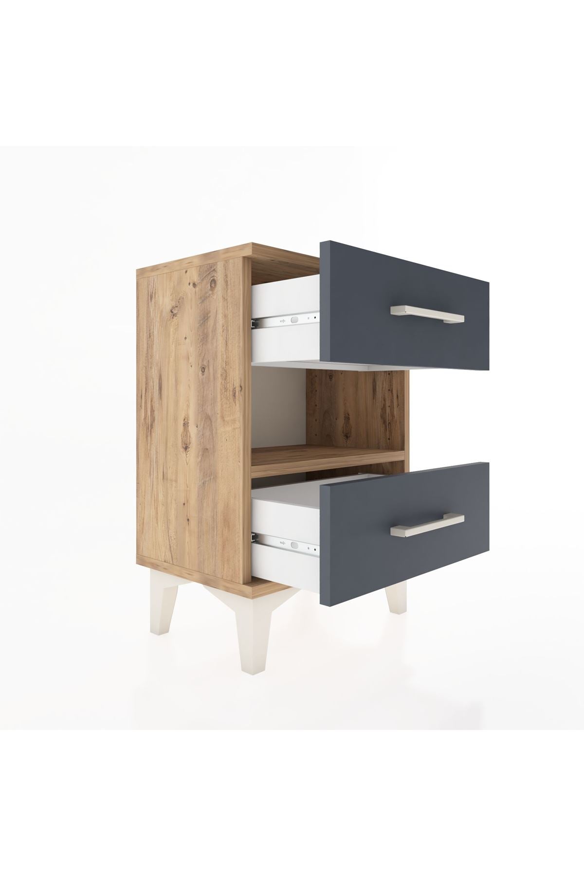 Arges Komodin Tek Raflı 2 Çekmeceli 44x30x64 - S07M006V8A
