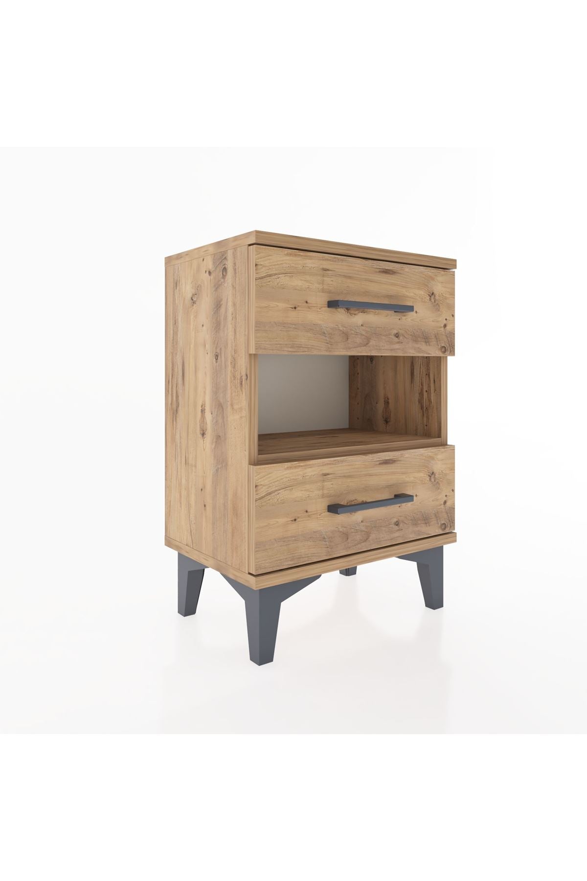 Arges Komodin Tek Raflı 2 Çekmeceli 44x30x64 - S07M006V9A