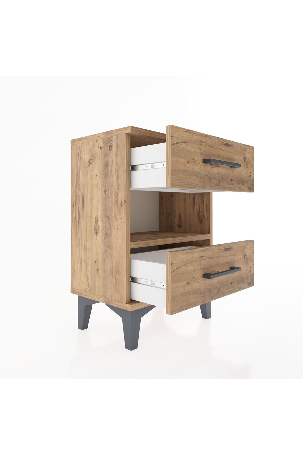 Arges Komodin Tek Raflı 2 Çekmeceli 44x30x64 - S07M006V9A