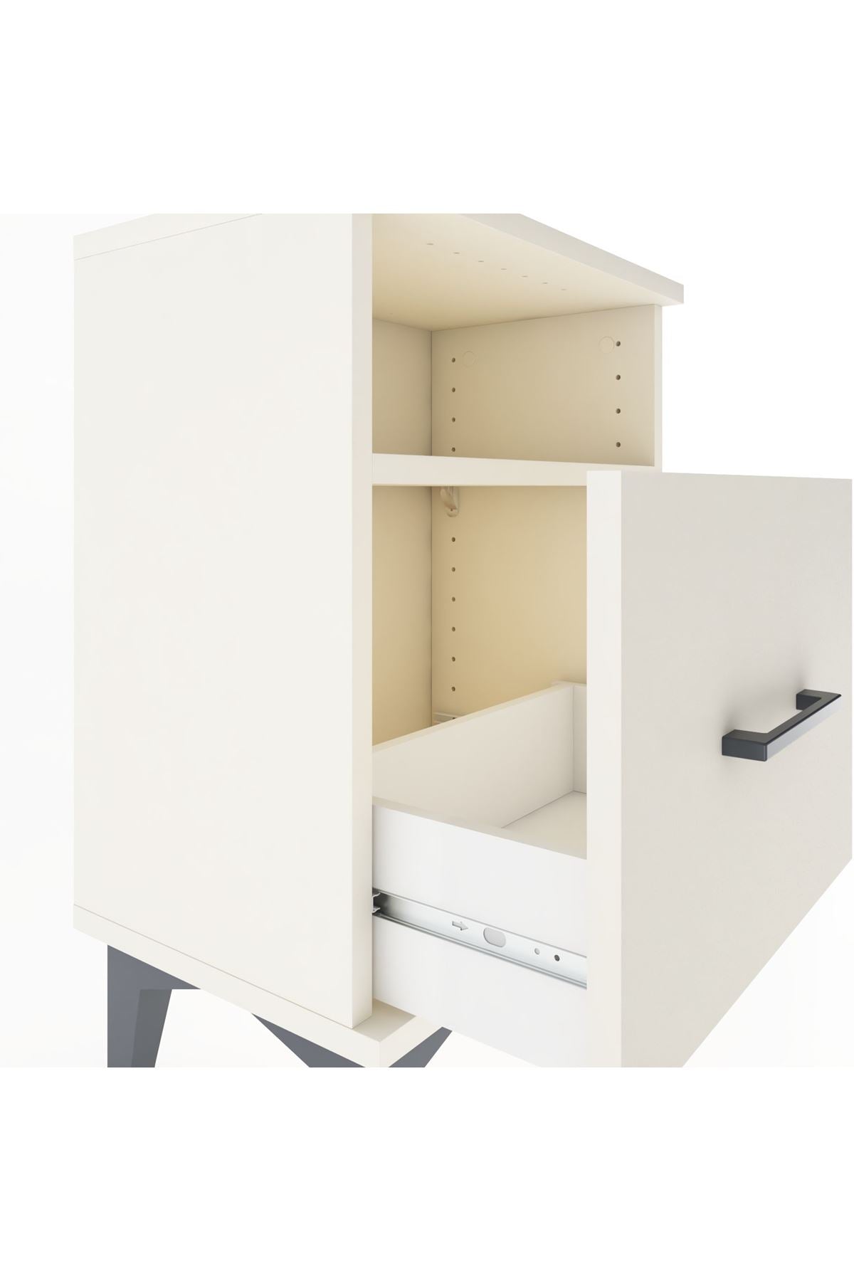 Arges Komodin Tek Raflı 2 Çekmeceli 44x30x64 - S07M010V1A