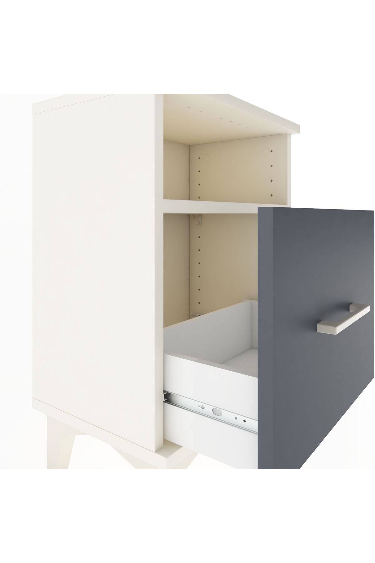 Arges Komodin Tek Raflı 2 Çekmeceli 44x30x64 - S07M010V2A