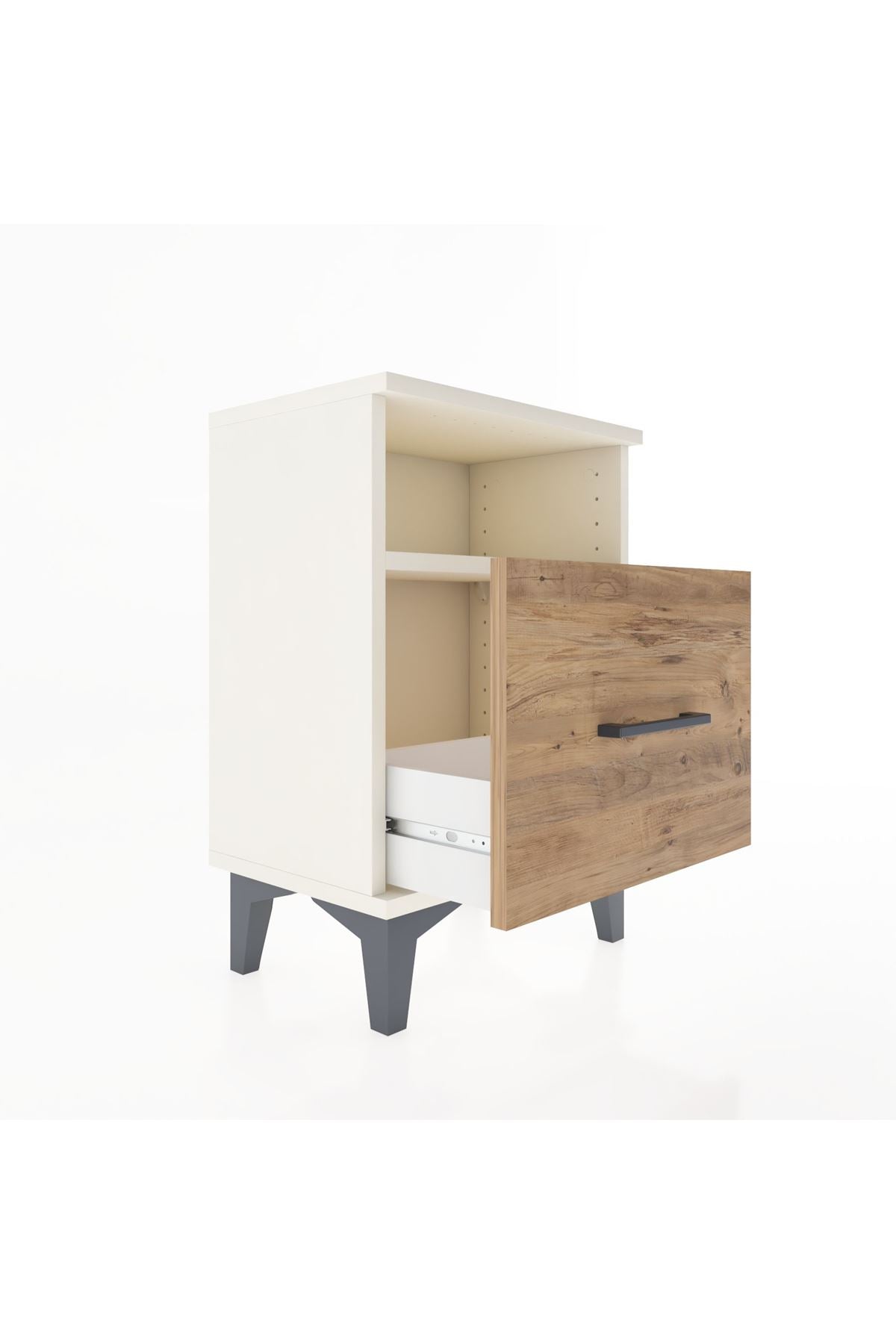 Arges Komodin Tek Raflı 2 Çekmeceli 44x30x64 - S07M010V3A