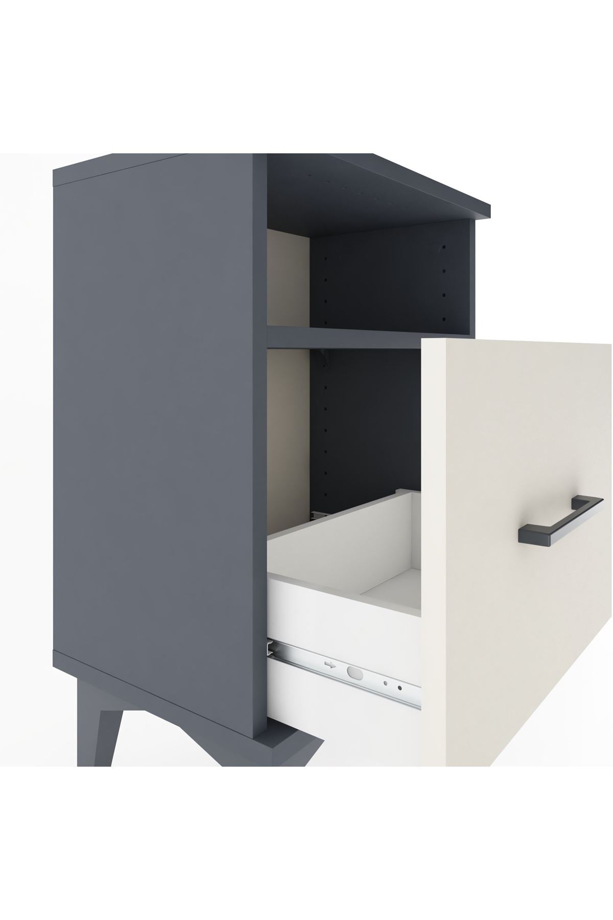 Arges Komodin Tek Raflı 2 Çekmeceli 44x30x64 - S07M010V4A