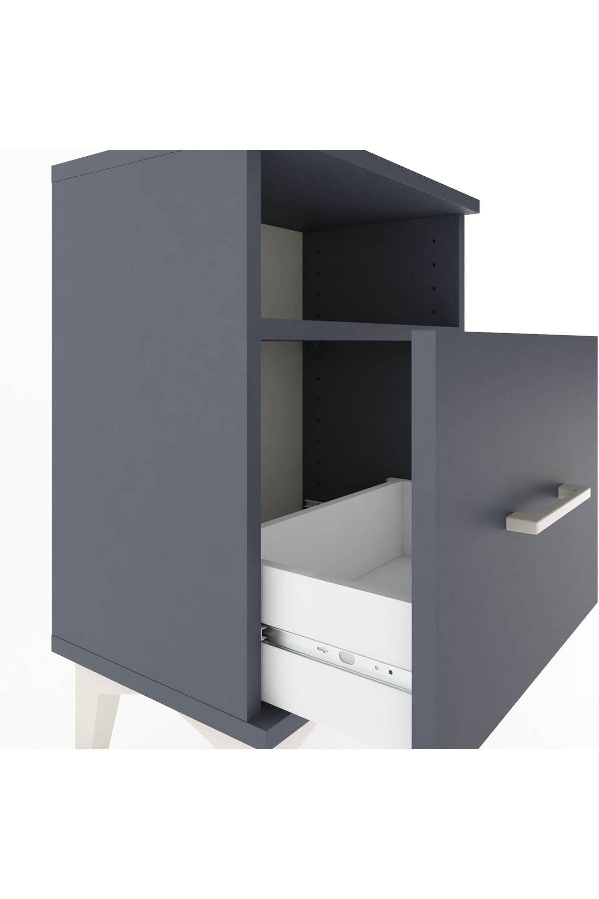 Arges Komodin Tek Raflı 2 Çekmeceli 44x30x64 - S07M010V5A