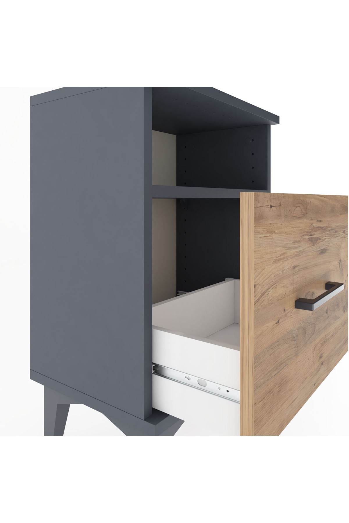 Arges Komodin Tek Raflı 2 Çekmeceli 44x30x64 - S07M010V6A