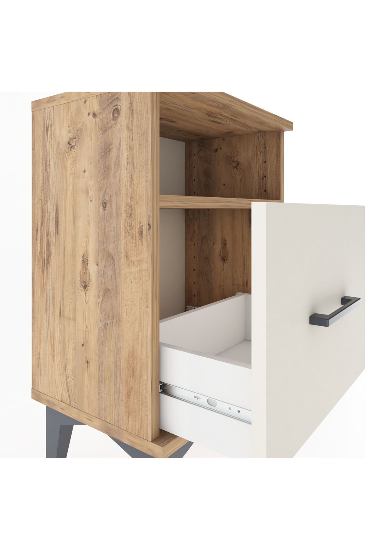 Arges Komodin Tek Raflı 2 Çekmeceli 44x30x64 - S07M010V7A